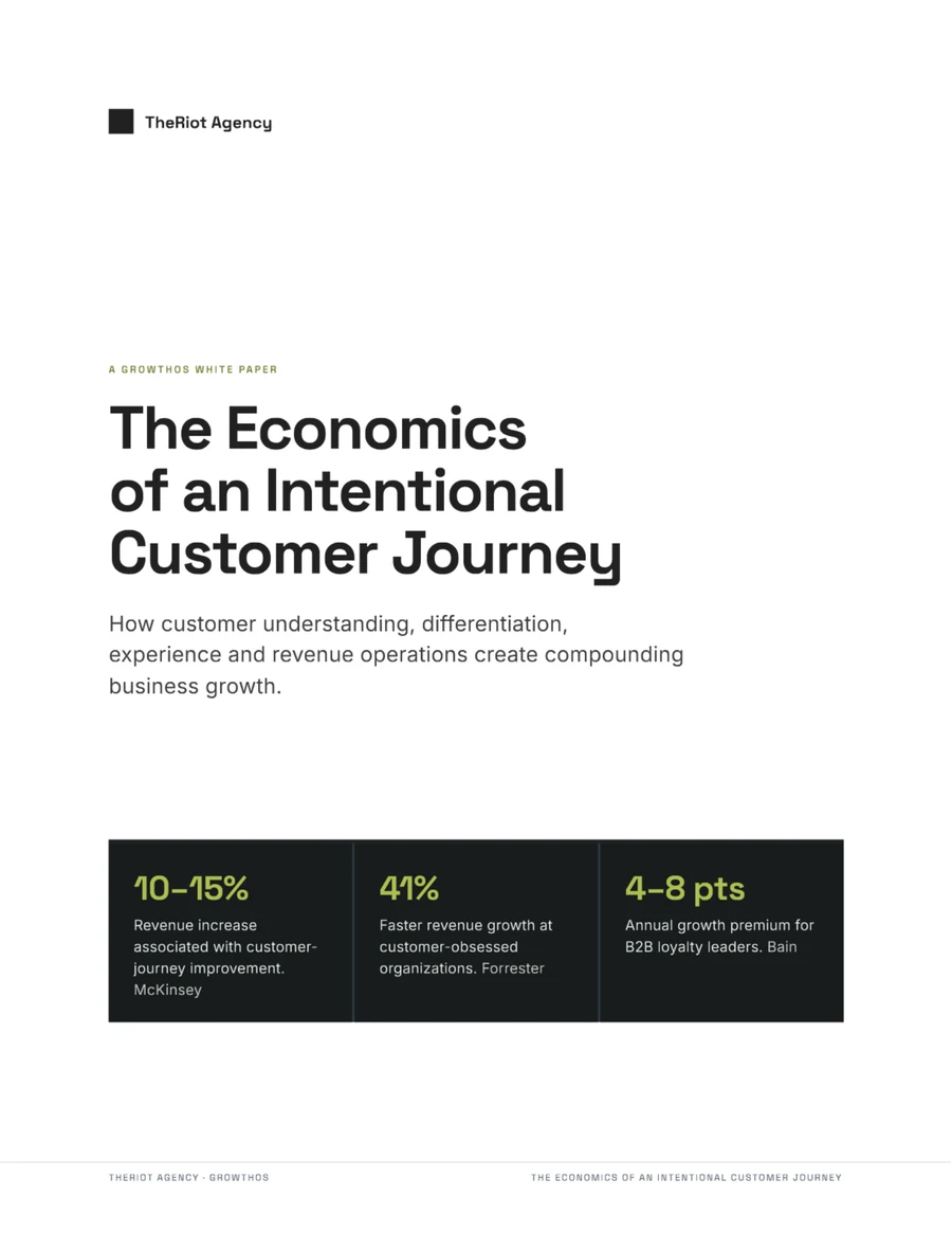 The cover of the white paper, The Economics of an Intentional Customer Journey