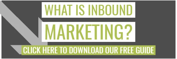 Banner with the text "What is inbound marketing?" and a button reading "Click here to download our free guide