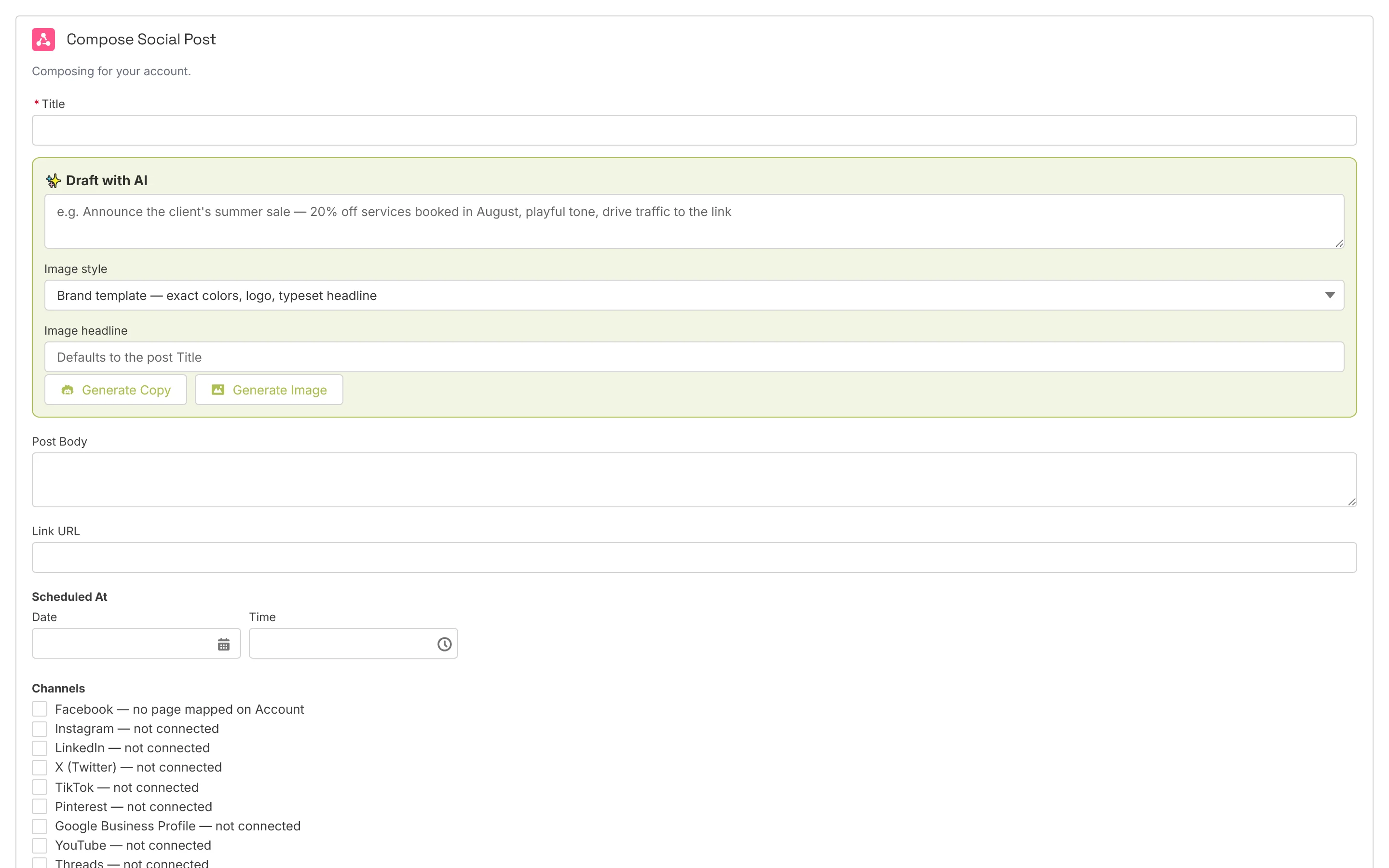 The branded social composer: drafting a post for approval