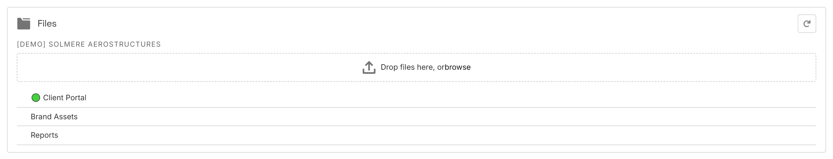 Workspace Files: the client's shared documents in the portal